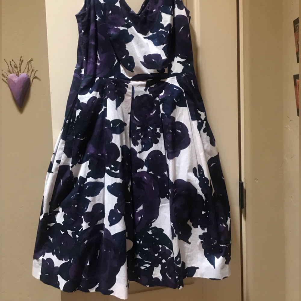 Summer floral sleeveless dress, Italian Piazza Sempione, size 48 Italian/12US